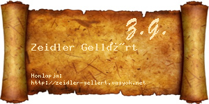 Zeidler Gellért névjegykártya